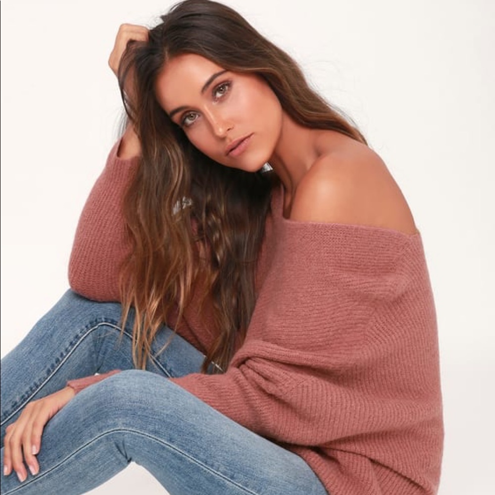 Lulu’s Emerson Mauve Dolman Sleeve Sweater